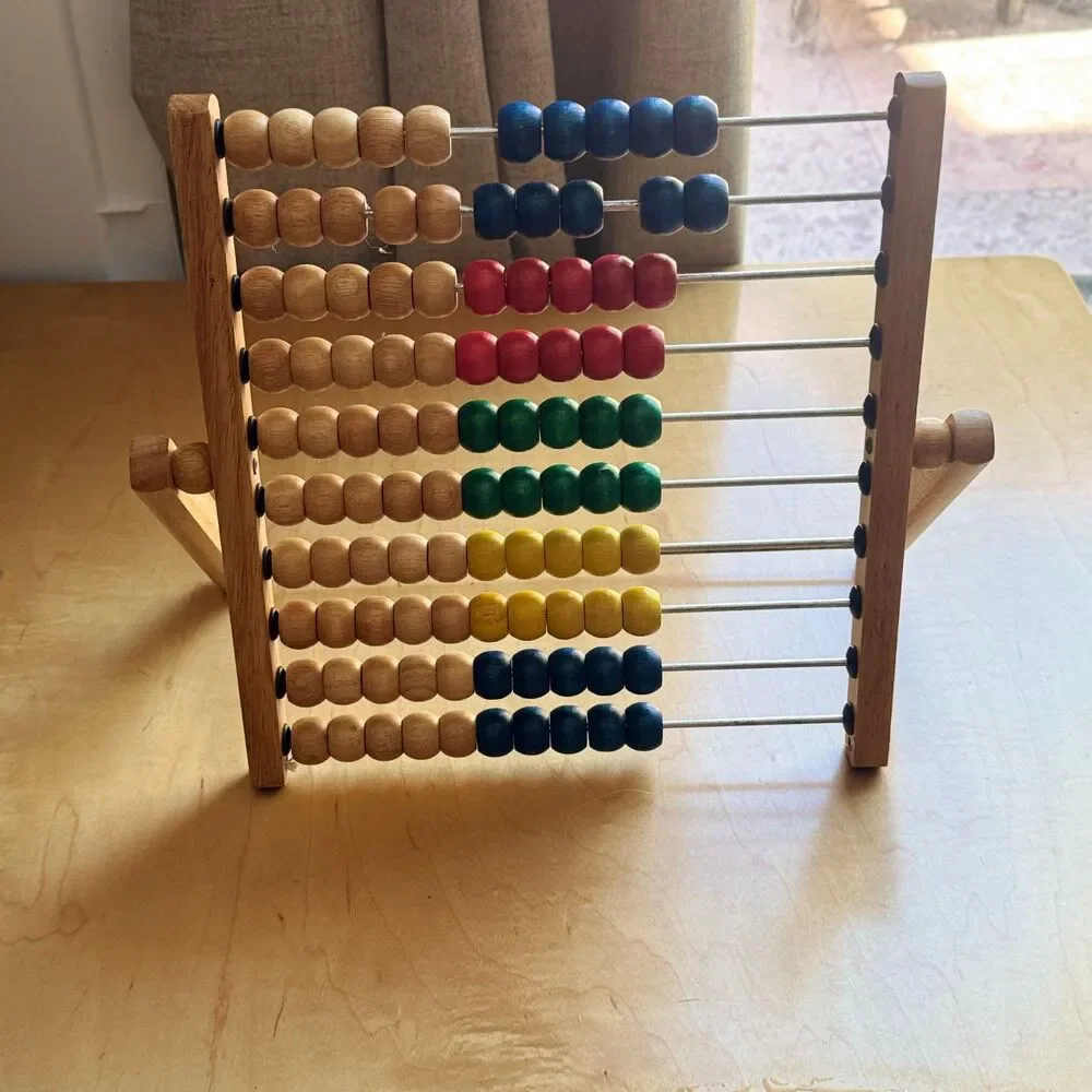 Vintage Style Wooden Abacus 100 Bead Counting Toy Montessori Classroom Decor